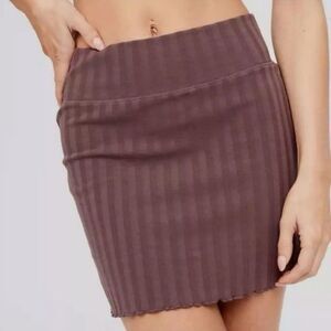 Offline by Aerie Women's Brown OG Groove Ribbed Mini Skirt Size XXL NWT